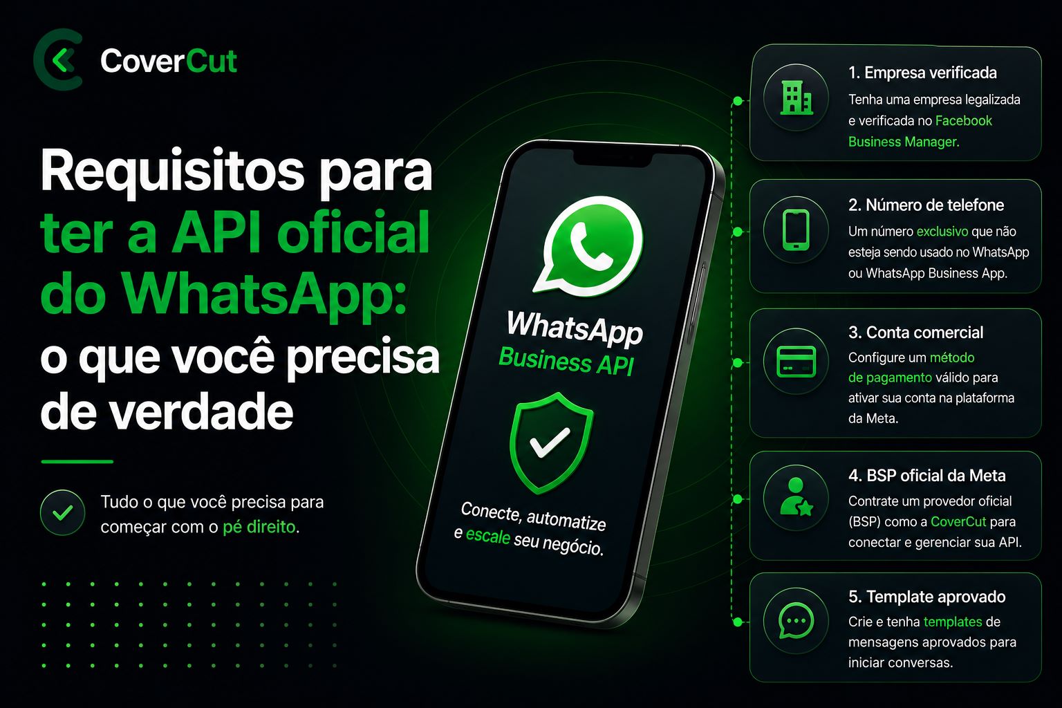Requisitos para ter a API oficial do WhatsApp: o que você precisa de verdade